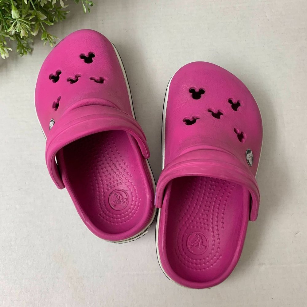 Crocs Toddler Girls Disney Minnie Mouse Hole Slip On Size 6/7 in Pink